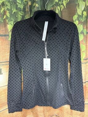 🆕lululemon athletica Black Polka Dot Full-Zip Jacket - Women’s